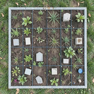 Cemetery plot grid