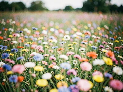 Wildflower field soft and impressionist