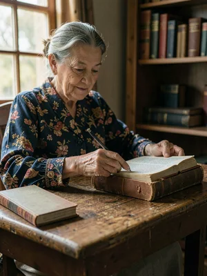 Old book reading