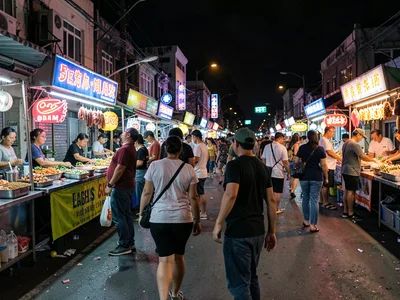 Night market neon glow