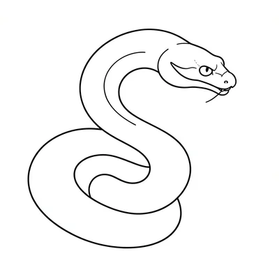 Coiled snake continuous line