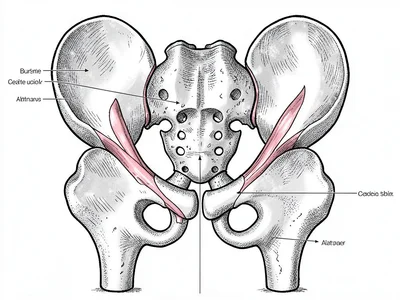 Human pelvis anatomy anterior view