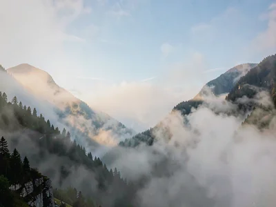 Mountain fog creating conditions