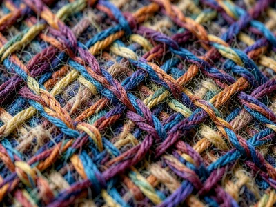 Felted wool surface macro, interlocked fibers in random orientation creating den