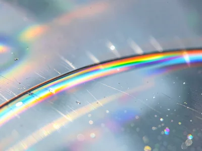Oil film showing thin-film spectral interference