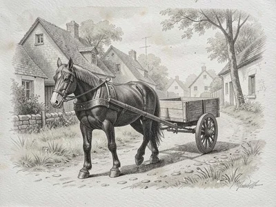 Draft horse and cart