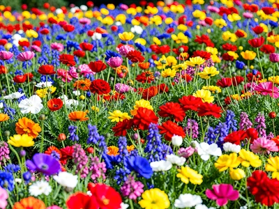 Flower bed as pure color field
