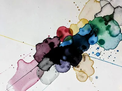 Multiple ink colors meeting without mixing