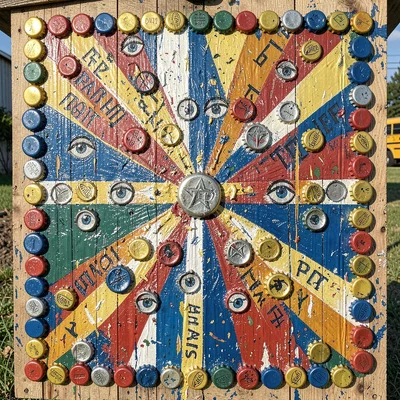 Bottle Cap Sunburst Mosaic