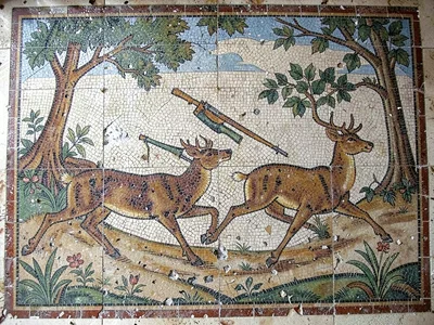 Roman hunting scene mosaic