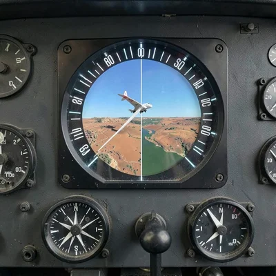 Attitude Indicator Artificial Horizon Close-Up