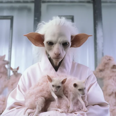 Matthew Barney crestmaster movie still hairless cats