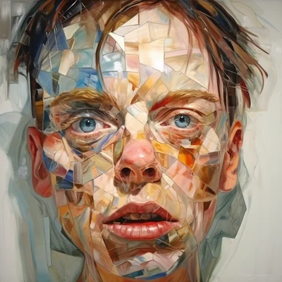 Painting portrait by Jenny Saville. bart simpson