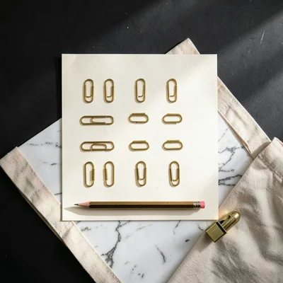 Brass Paper Clip Grid Study