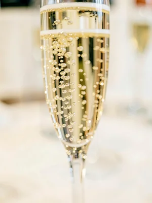 Champagne bubbles rising