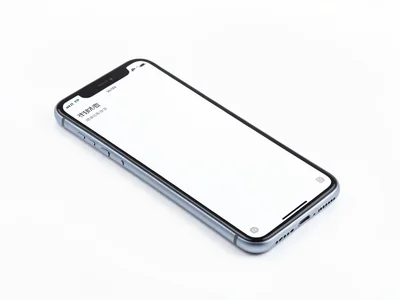 Smartphone from angle on white