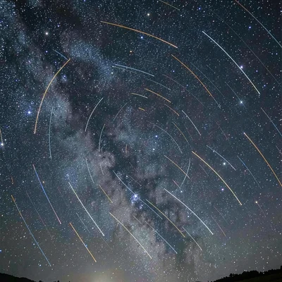 Star trails night sky