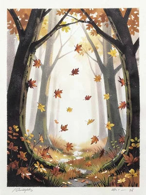 Autumn leaves falling
