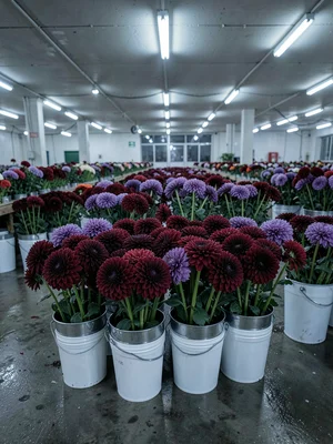 Dahlia Buckets Deep Burgundy Portrait