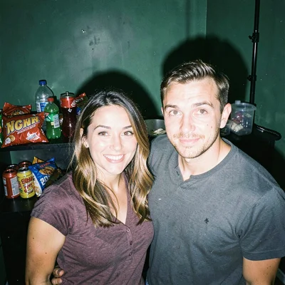 Backstage green room with snacks and drinks