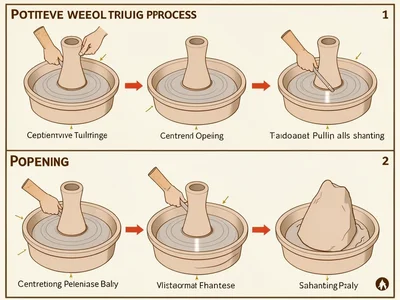 Pottery throwing process diagram
