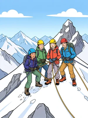 Mountain climbing team