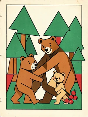 Bear Family in the Geometric Forest
