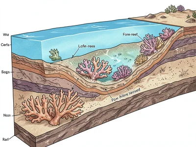 Reef complex geological cross-section