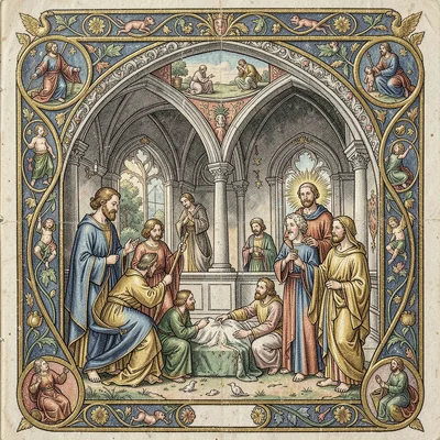 Biblical scene of the nativity