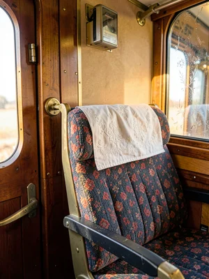 Antimacassar Headrest Moquette Close Portrait