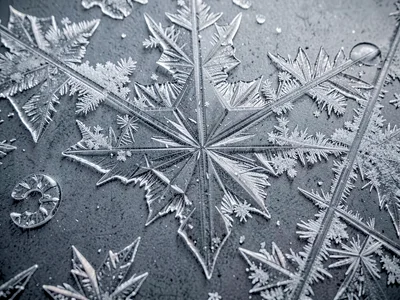 Ice formation on metal surface showing preferential nucleation