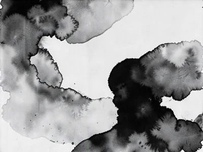 Thin ink wash creating atmosphere