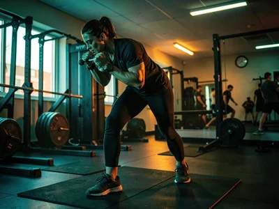 Gym workout dramatic