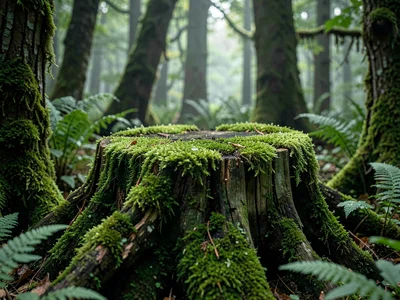 Stump top moss world in miniature