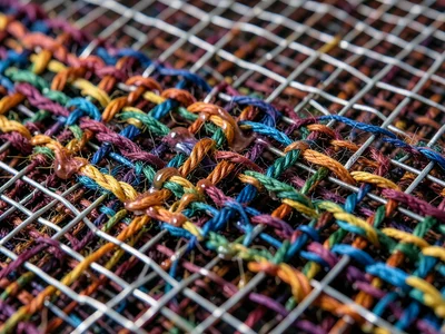 Paper pulp slurry flowing onto wire mesh screen, water draining through fibers