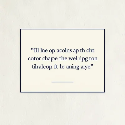 Centered quote-card composition on cream paper with a hairline navy rule, calm f