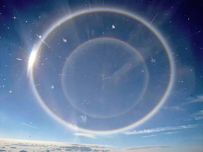 Complex halo display with multiple arcs visible