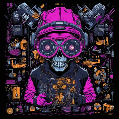Highly detailed t-shirt black art. Reality-folding Fa