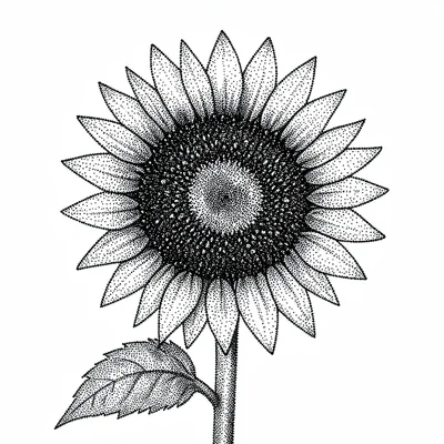 Sunflower seeds stippled