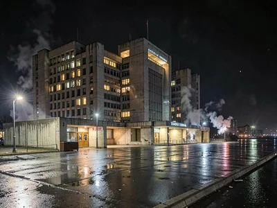 Palace of Serbia at night