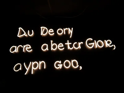 Light painting spelling words that are slightly wrong, humorous, long exposure, 