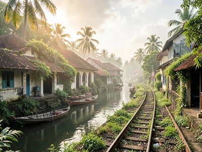 Dutch canal colonial warehouses