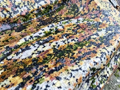 Natural polish from waterfall flow erosion
