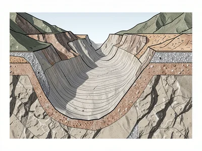 Glacial valley geological section