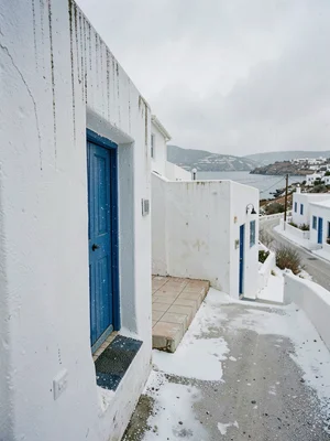 Half-Open Blue Door