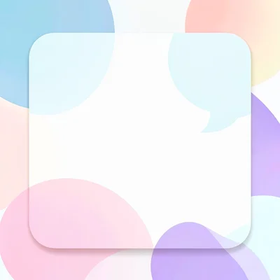 Flat vector stream overlay frame with rounded corners, abstract chat-bubble shap