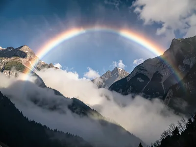 Glory rainbow around own shadow