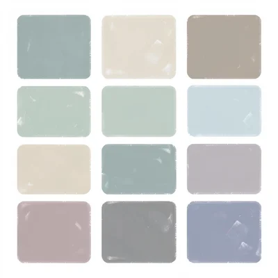 Modular grid of twelve tonal swatches in muted editorial palette