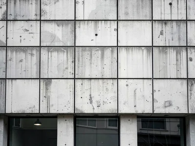 Brutalist concrete panel rhythm