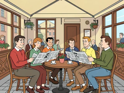 European cafe terrace scene